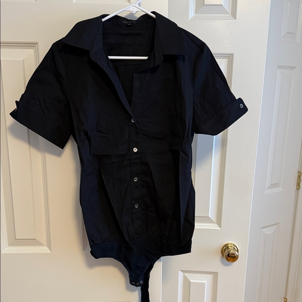 Theory Black Short Sleeve Bodysuit